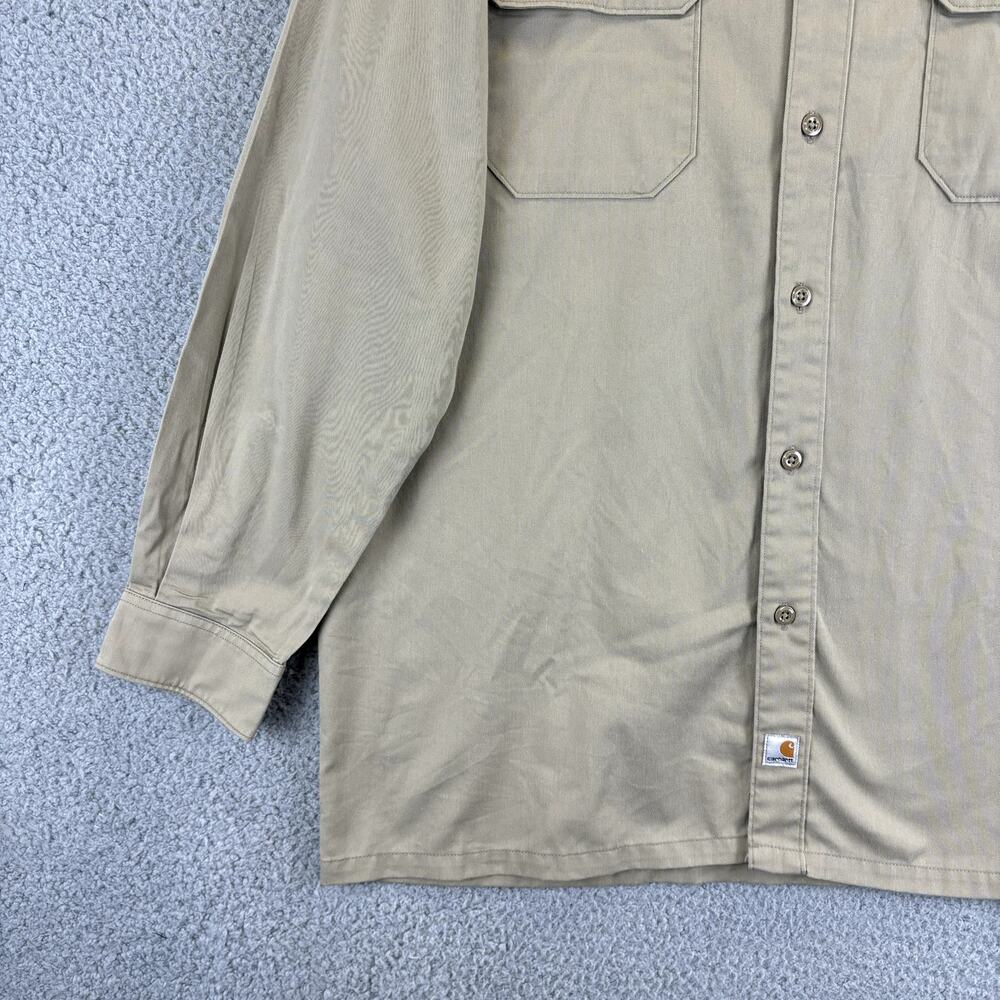 Carhartt Canvas Shirt Mens XL Tan Workwear Chore Outdoor Hunting Safari Grunge - Picture 3 of 11